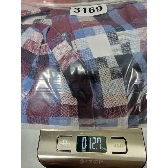 Perry Ellis Maroon & Blue Geometric Long Sleeve Button Shirt - 2XLT - Picture 6 of 6